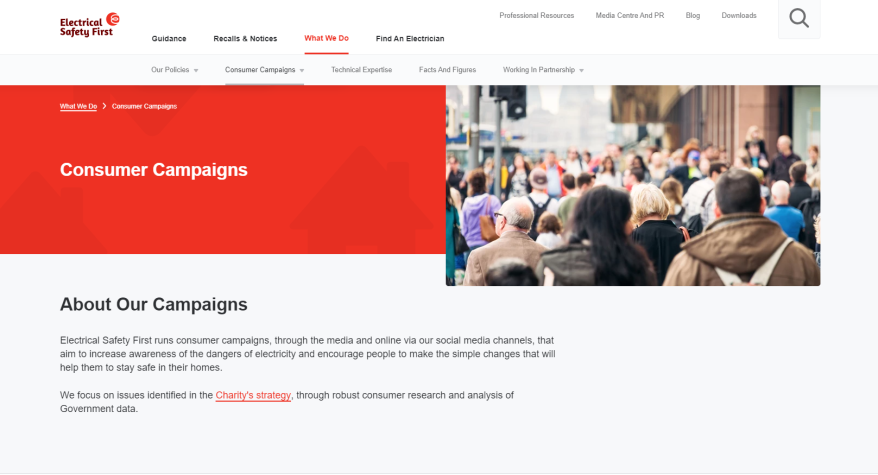 Registered electrician in Bath promoting the Electrical Safety First charity